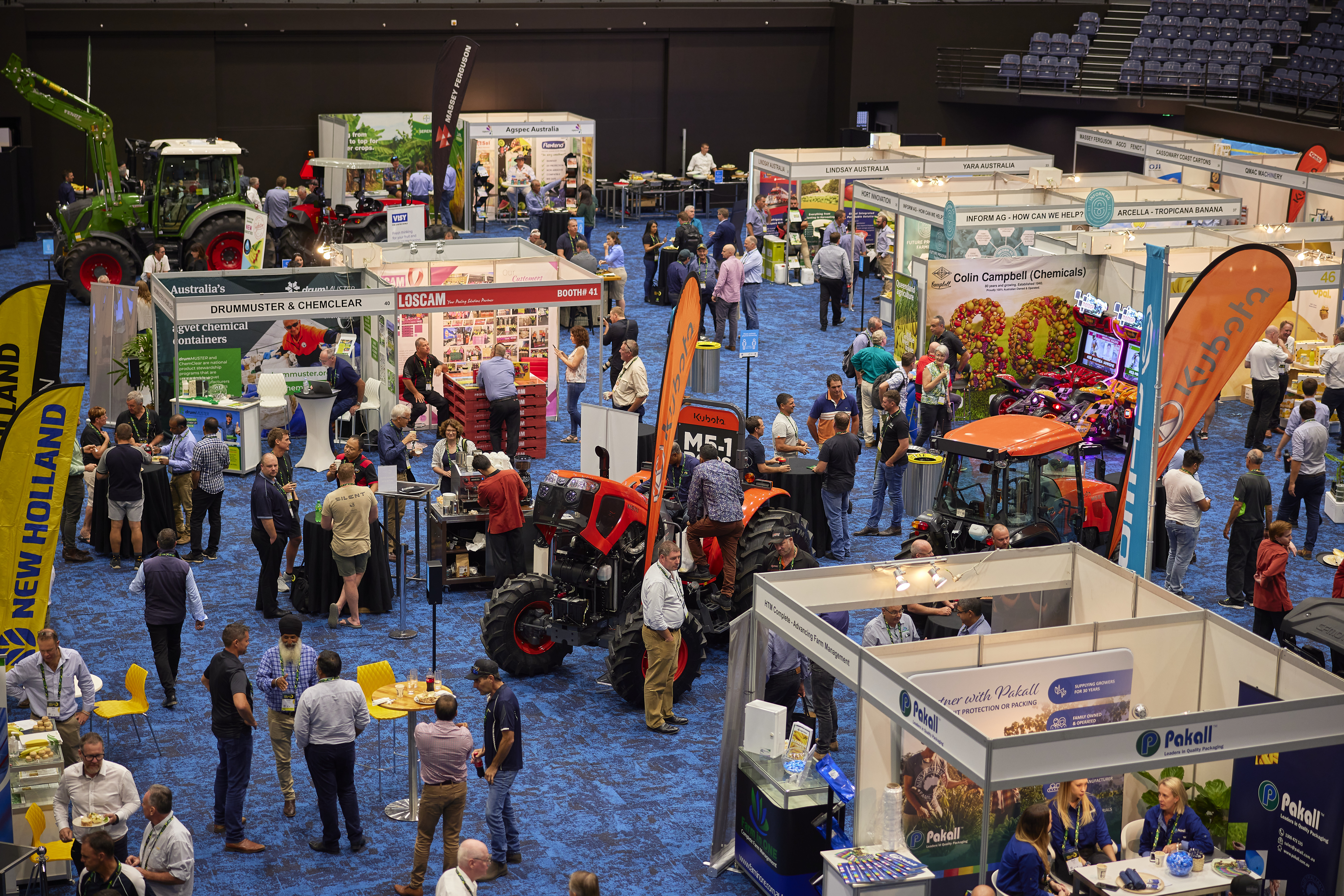 Image of the Arena inside the Cairns Convention Centre with exhibitors and stands.